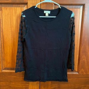 LOFT Polka-Dot Sleeve Sweater